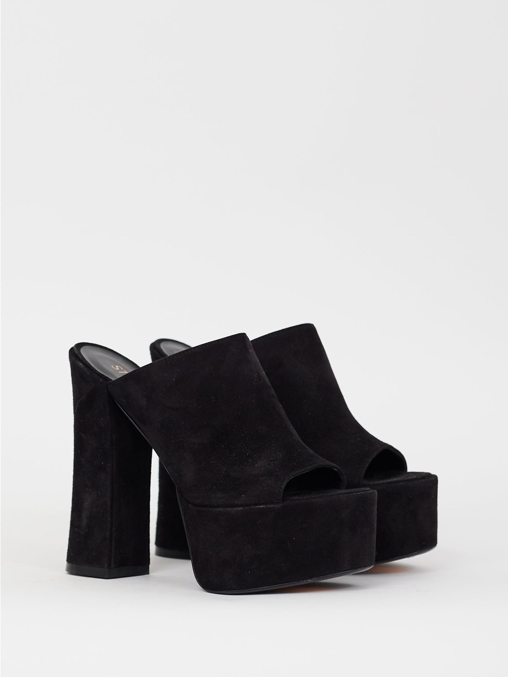 Stuart Weitzman Black Suede Skyhigh Platform Heel size 7